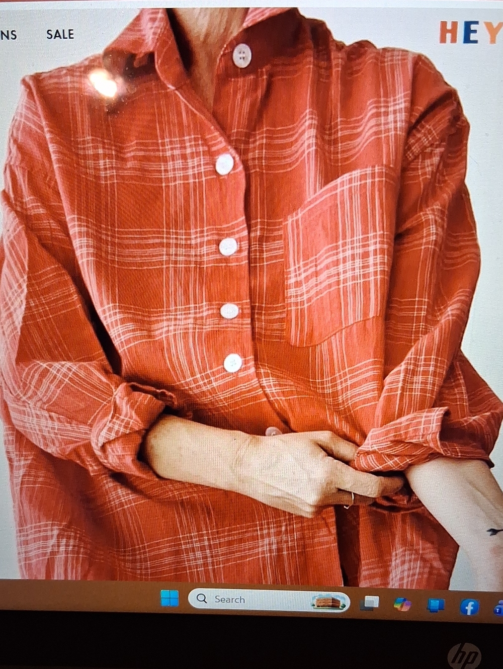 NWOT Hey Gang The Big Shirt Breezy Check Red Japanese Cotton XS/S